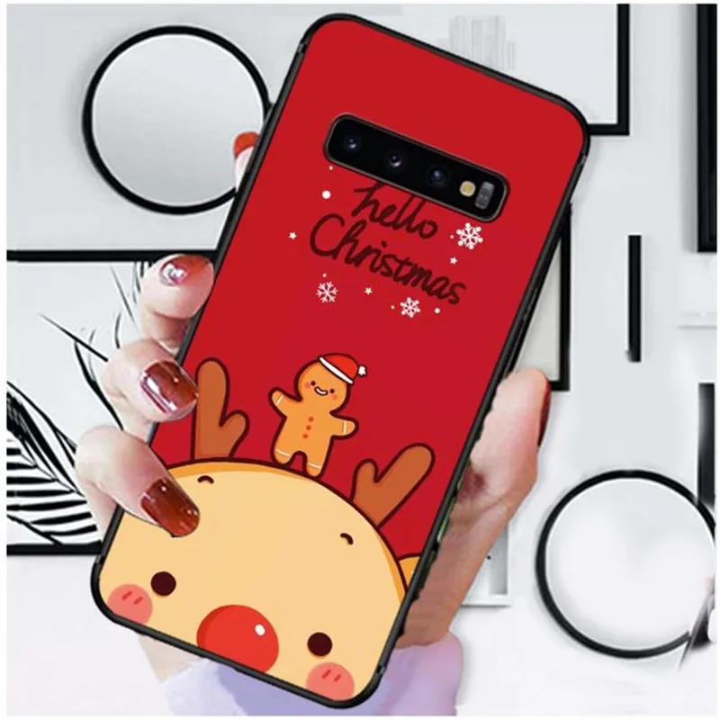 Рождественский подарок чехол для samsung s10 s10+ s9 s9+ s8 s8+ s10e чехол для Galaxy s7 edge s6 edge+ plus Мягкий силиконовый чехол