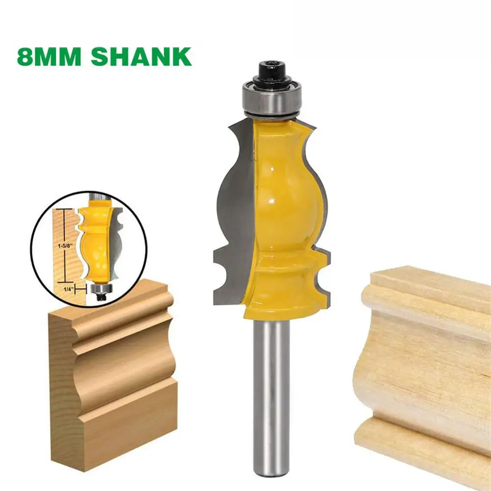 

SONGLI 8mm Shank Architectural Cemented Carbide Molding Router Bit Trimming Wood Milling Cutter for Woodwork Cutter Power Tools