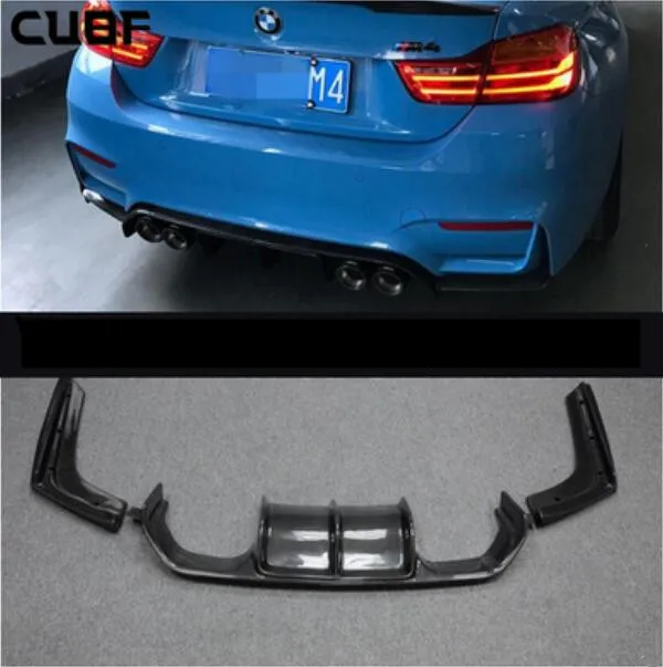 

F80 F82 F83 3pcs Carbon Fiber Car Rear Bumper Lip Spoiler Diffuser Rear Lip For BMW F80 F82 F83 M3 M4 2014 2015 2016 2017 2018
