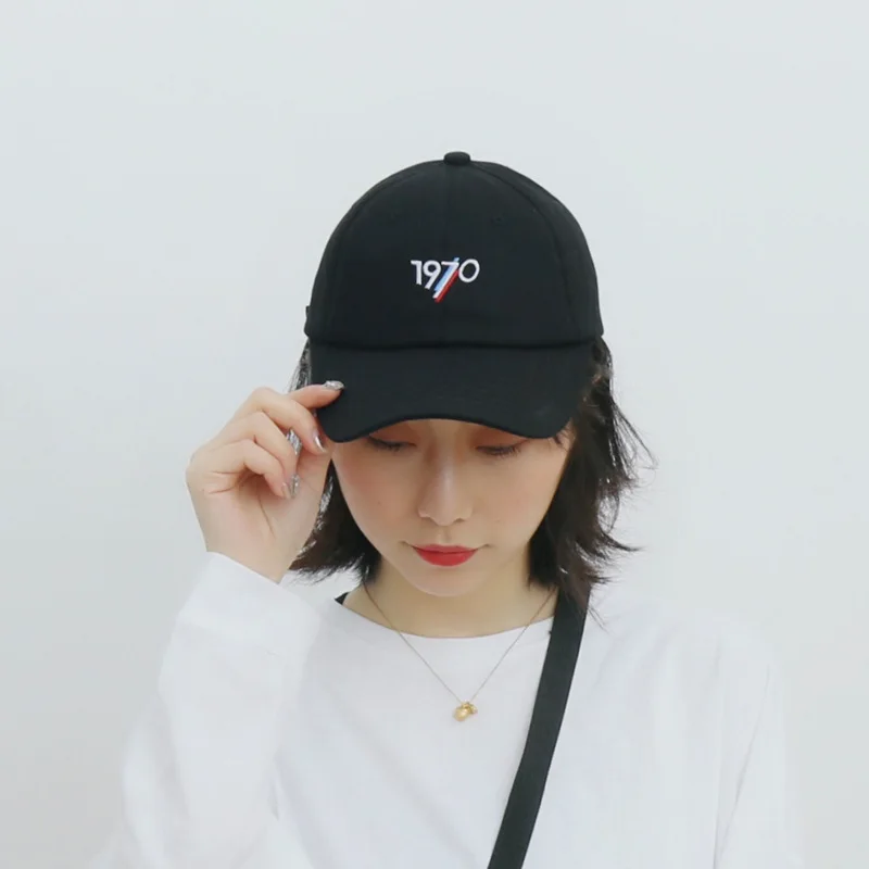 

2019 Spring And Summer South Korea 1970 Embroidered Brim Hat Children Simple Versatile Soft Top Baseball Cap Students Couples Cu
