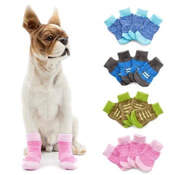 

Non-skid Knitted Cotton Dog Socks for Small and Medium Dogs French Bulldog Puppy Warm Walk Dog Socks Cute Clothing Pet Socks