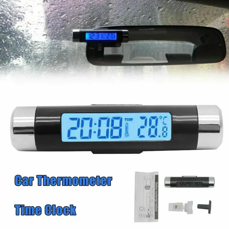 Car Digital Clock & Temperature Display Electronic Clock Thermometer Auto Electronic Clock LED