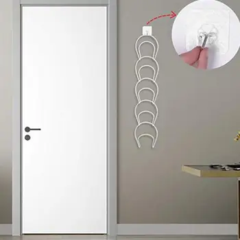 

Mult-layer Hangers Door Back Storage Hooks Punch Free Hanging Racks Multi-use Interlink Hanger for Bag Scarf Hat White Black
