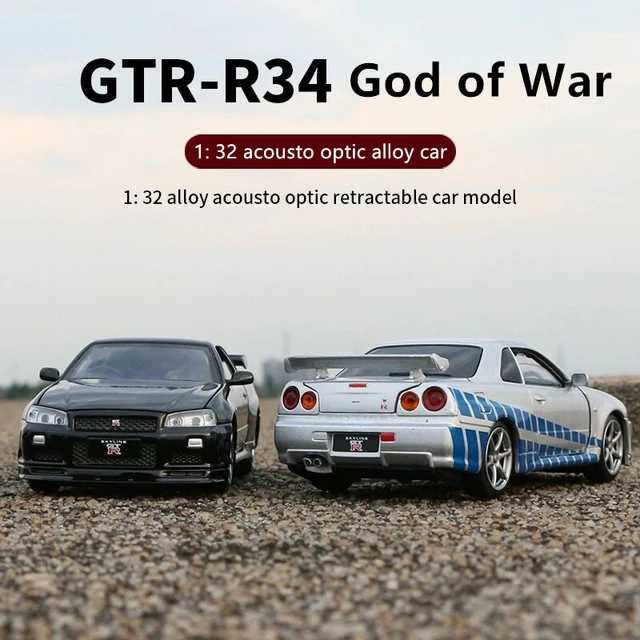 1:32 Nissan Skyline Ares GTR R34 Alloy Sports Car Model Diecasts Metal Toy Car Model High Simulation Sound Light Childrens Gift 2