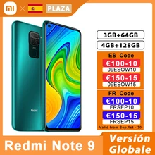 Global Version Xiaomi Redmi Note 9 3GB 64GB/4GB 128GB 6.53" DotDisplay Helio G85 Octa Core Smartphone 48MP Quad Camera 5020mAh