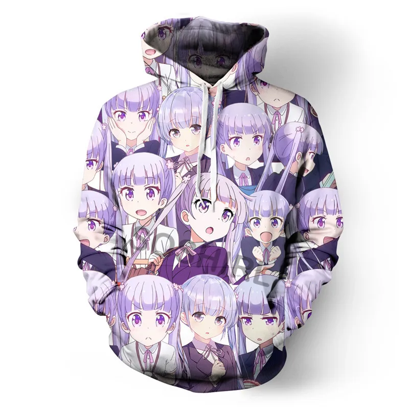 SOSHIRL Kawaii фиолетовые толстовки для девочек Забавные новые игры худи в стиле аниме