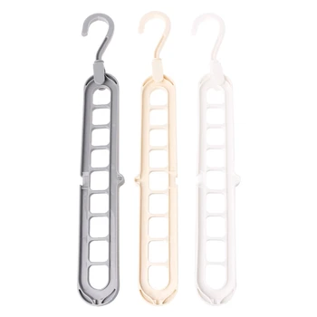 

3D Hanger Hook Space Saving Magic Clothes Hanger With Hook Cabinet Organizer 360 Rotation random Color