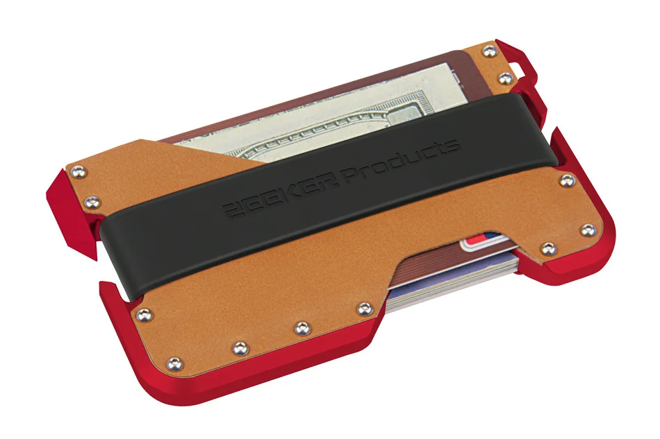 as picture ZEEKER дизайн Алюминиевый металлический RFID блокирующий кредитный держатель для карт из натуральной кожи минималистичный бумажник для карт для мужчин - Цвет: as picture