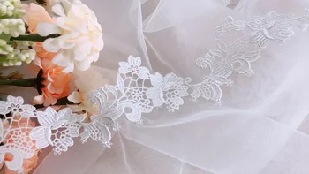 

10 yards Retro Lace Trim With Flowers Ivory Lace Trimming african lace fabric DIY Embroidered For Sewingg Decoration DG103