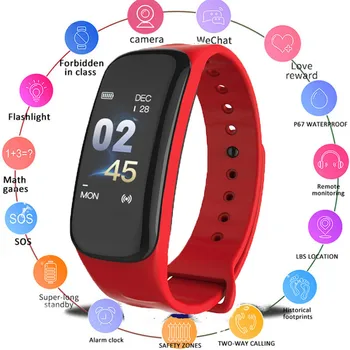 

Smart Band C1 Plus Smart Watch Fitness Tracker IP67 Waterproof Heart Rate Monitor Blood Pressure SmartWatch Men Women