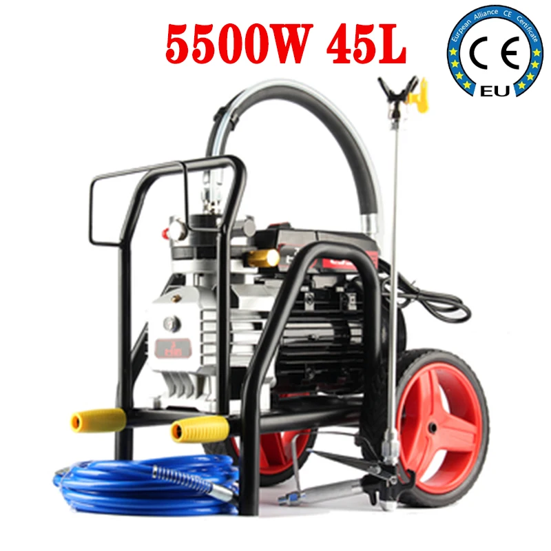 5500W 45L High Pressure 3000psi Airless Sprayer Latex paint, paint spray paint machine Stainless steel pump 10m hose Spray gun