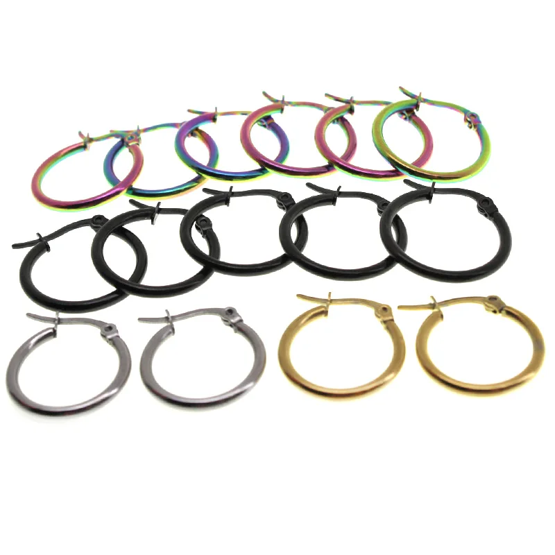 

4pairs 2x20mm 316 Stainless Steel Earrings Hoops Circle for Women Earring Clasp Hooks Findings Earwire Jewelry DIY Accessories