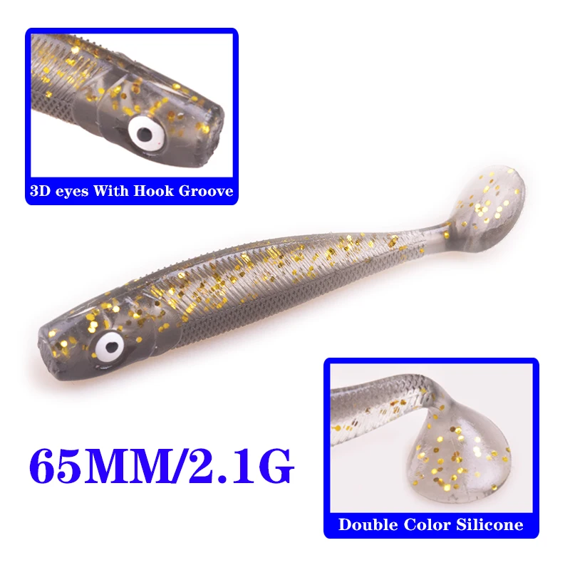 10 штук мягкие приманки Easy Shiner от силиконовый двойной Цвет искусственные 6 5 см 2 1 Г