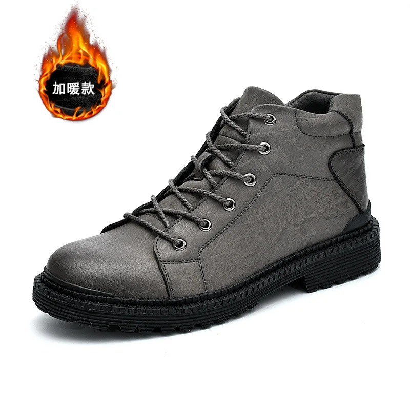 

2019 New Style Men Martin Boots Men's Cowhide Breathable Anti-slip Men's Boot Genuine Leather Wear-Resistant Hight-top MEN'S SHO