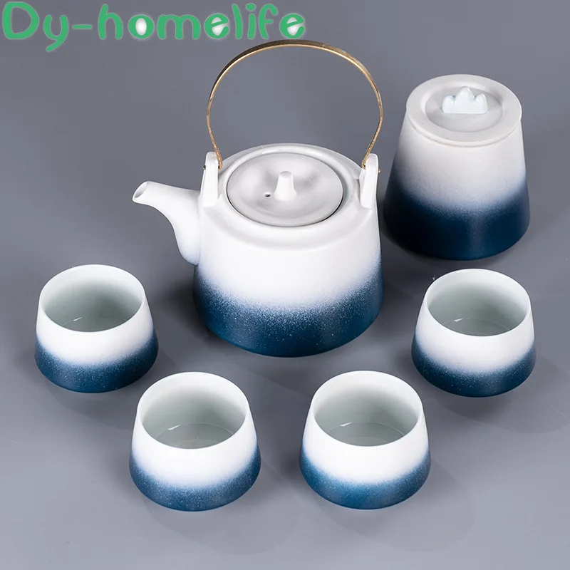 

Japanese-style Creative Gradient Ceramic Coffee Tea Set Household Lift Beam Pottery Kung Fu Tea Set Gift Box Chinese Style