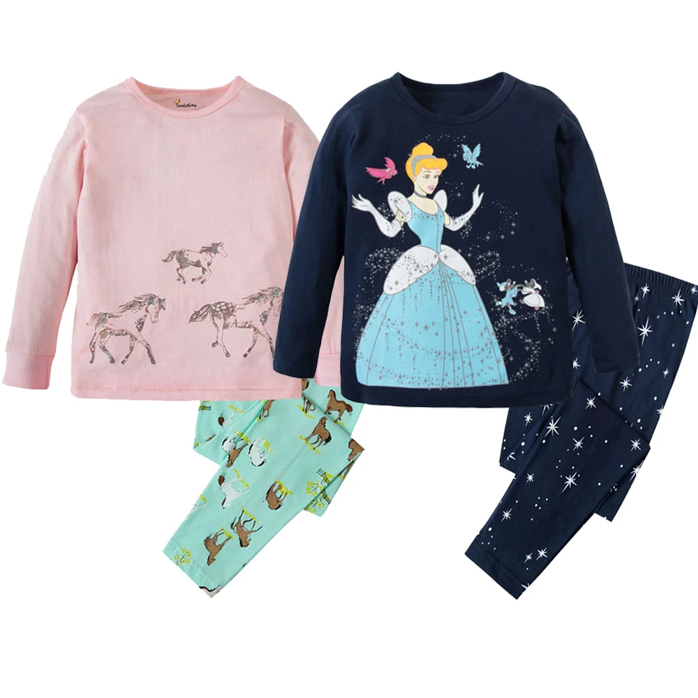 Long Sleeve Cotton Animal Cartoon Boys Kids Baby Children Pajamas Sets Girl Pajamas Children 2 3 4 5 6 7 8 Years cotton pajamas set