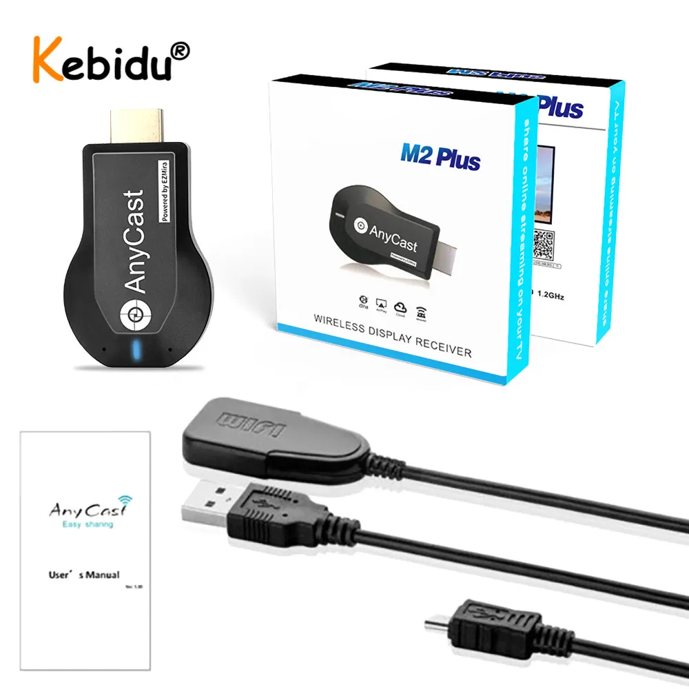 

For Anycast M2 Plus HDMI TV Stick Screen Mirroring Wireless WiFi Display TV Dongle Receiver for Miracast Airplay IOS Android