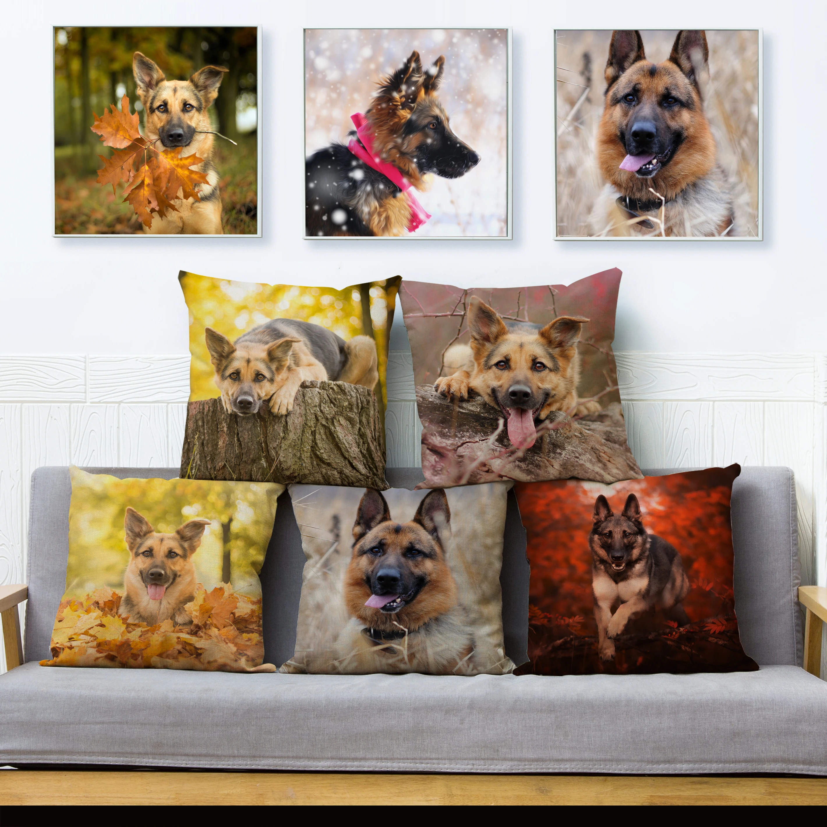 Pillow Case Cushion Case Dog German shepherd series Home Decor Pillow Case Cushion Case Dog German shepherd series Home Decor