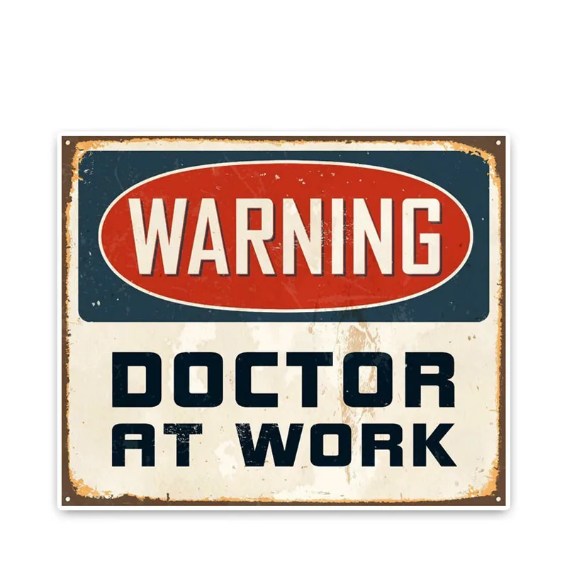 

Interesting Doctor AT WORK Car Sticker Accessories Car Styling Decal Vinyl Car Window Cover Scratches Waterproof PVC 13cm*11cm