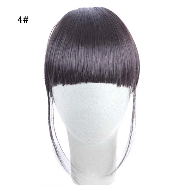 MyDiva Synthetic Air Bangs Heat Resistant Hairpieces Hair Women Natural Short Black Brown Bangs Hair Clips For Extensions D05-4
