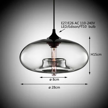 

Modern Art deco Hanging colorful glass e27 / e26 Pendant Lamp with led Lights cord for restaurant living room Kitchen bar cafe