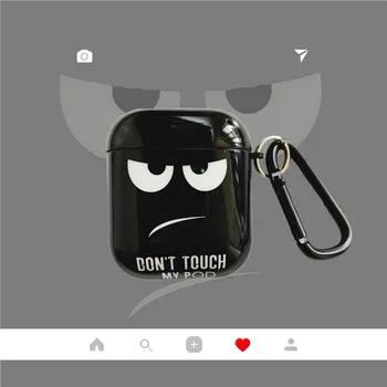 

For AirPods 2 Case DONT TOUCH MY POD Cute Cartoon Soft TPU Headphone Cases For Apple Airpod Case Protect Cover Funda + Ring