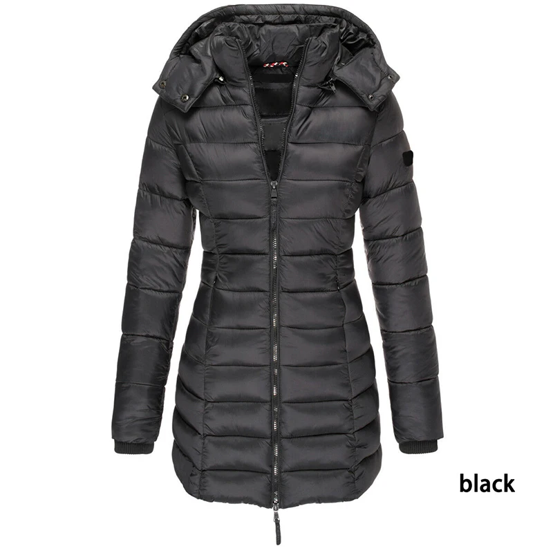 Women's 2021 Quilted Long Sleeve Coats Jackets for Women Winter Thick Warm Soild Fashion High Neck Casual Oversize Straight Coat