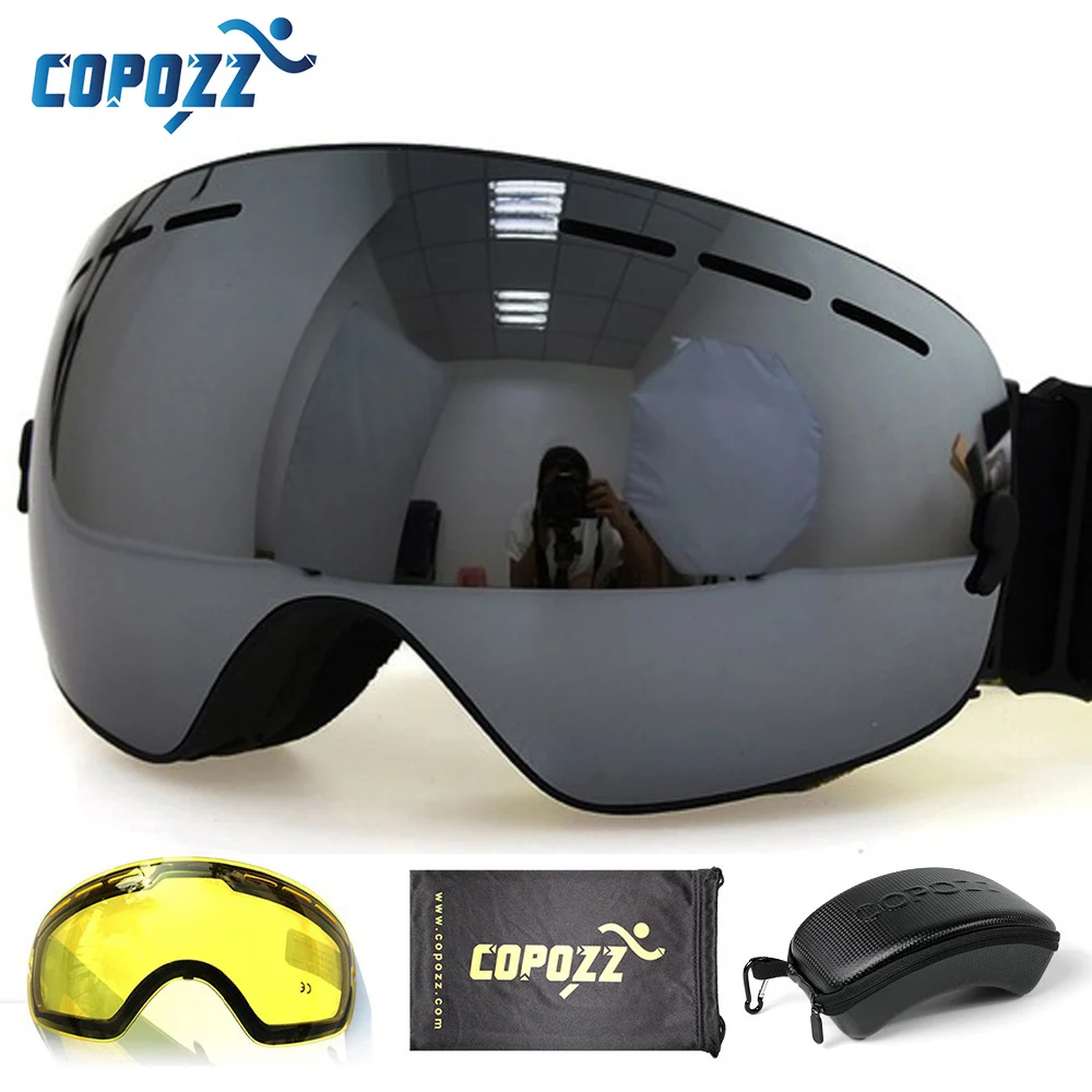 COPOZZ зимние лыжные очки двухслойные UV400 Анти туман большой Лыжная маска для
