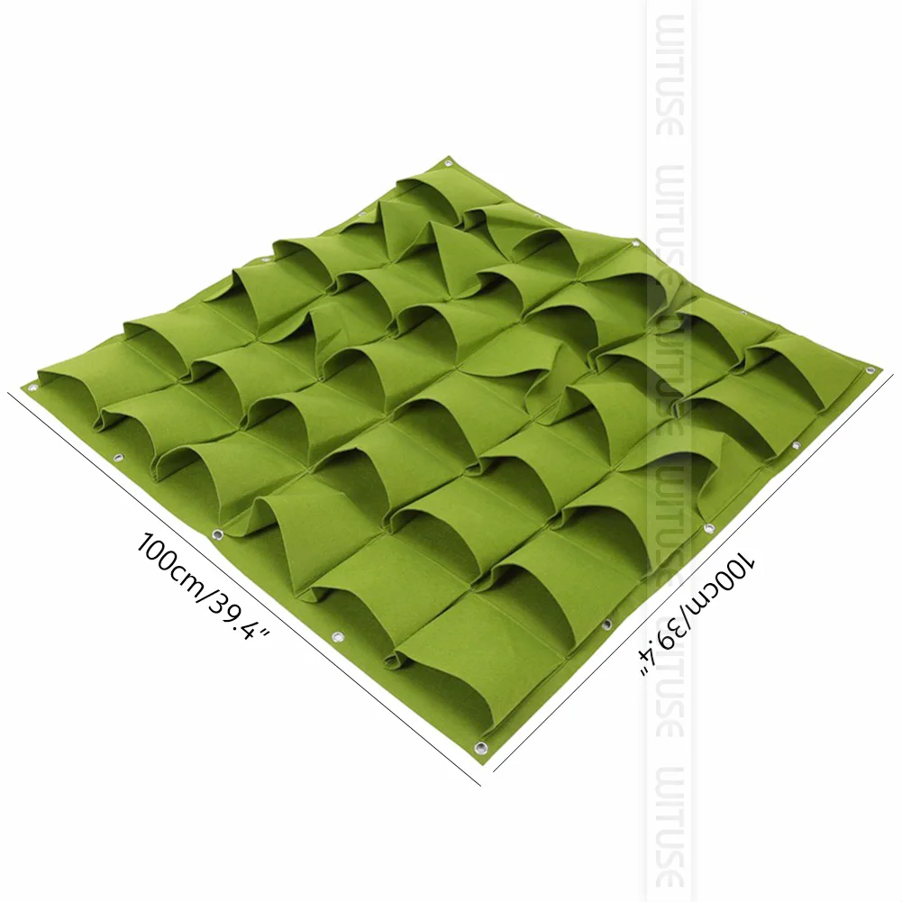 36pockets Green Настенные подвесные садовые сумки, вертикальная сеялка, много карманов для настенного садоводства, цветов на открытом воздухе, комнатных горшков для выращивания - Цвет: 36pockets Green