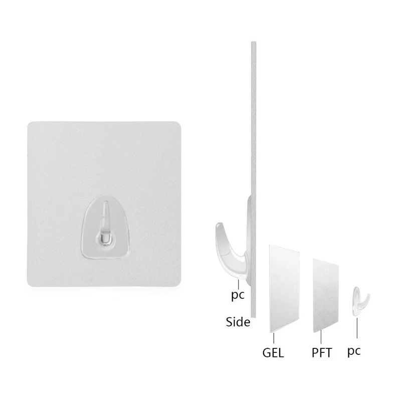 1Pcs Transparent Strong Self Adhesive Door Wall Hangers Hooks For Silicone Storage Hanging Kitchen Magic Bathroom Accessories