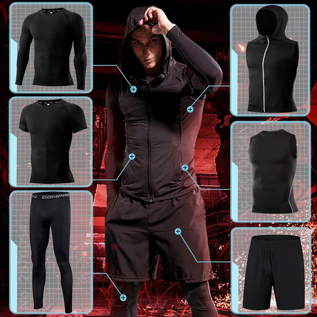 men's sportswear suit gym tights training clothing for men workout jogging  compression sports set PRO fitness running tracksuits - AliExpress