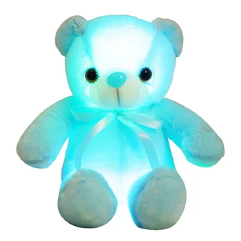 

JOYLIVE Creative Bow Tie Luminous LED Teddy Bear Plush Toy Stuffed Animal Color Children's Toy Christmas Gift Luminous Bear