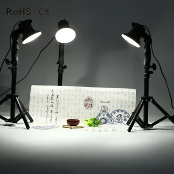 

3 piece LED lamp photography studio light bulb portrait soft box fill light lights bulb and 3*37CM light stand