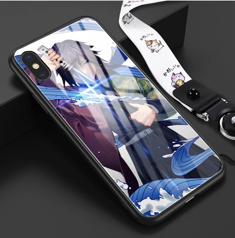 Kamado Nezuko Kimetsu no Yaiba Demon Slayer чехол для телефона из закаленного стекла для iphone 6/6s 6plus 7/8 X, XS, XR, XSMax 11 pro - Цвет: 24092