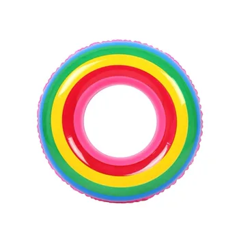 

1Pc Outdoor Swimming Ring Rainbow Color Adult Children Inflatable Swimming Ring Circle Float Tube For Sailing Floating Pool Toys
