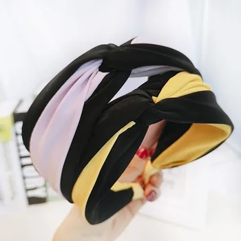

New Style Hair Accessories Fabric Mixed Colors Cross Knot Large Rims Hair Bands Headband Hair Accessories