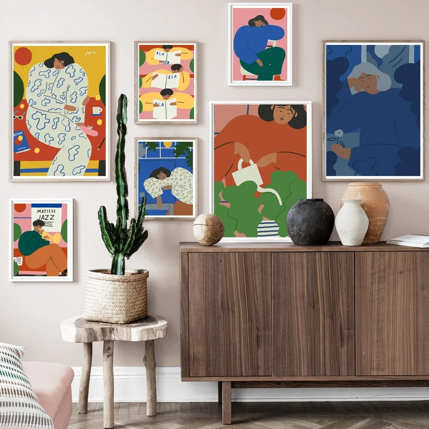 

Abstract Figure Matisse Wall Art Canvas Painting Nordic Canvas Posters And Prints Vintage Wall Pictures For Living Room Decor