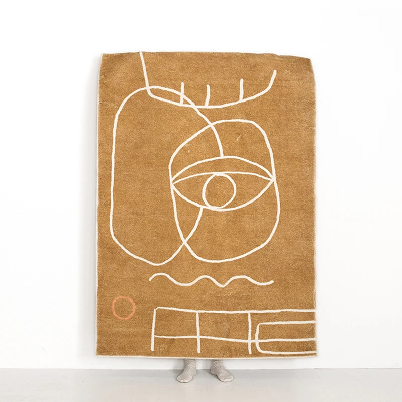 

All match Soft towel feeling abstract pattern modern style area rug, slip-resistant decoration fleece fabric floor mat