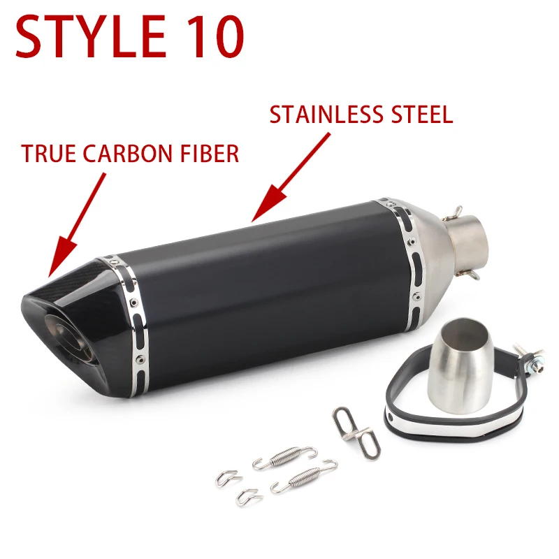 Motocicleta modificado Tubo de escape todo o Grande carbono hexagono 51 Linhas Порто adequado para CB400 z750 Z800 - Цвет: STYLE 10