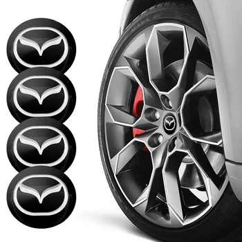 

4pcs 56mm Car Wheel Center Hub Caps Cover Rim Sticker Badge Emblem for Mazdas 5 6 323 626 RX8 7 MX3 MX5 Atenza Axela