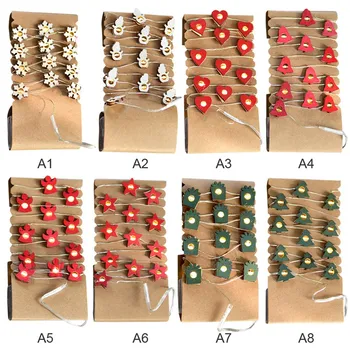 

Christmas Design Wooden String Lights Fairy Lights Battery Operated Decorative LED Light String Festive Party Supplies