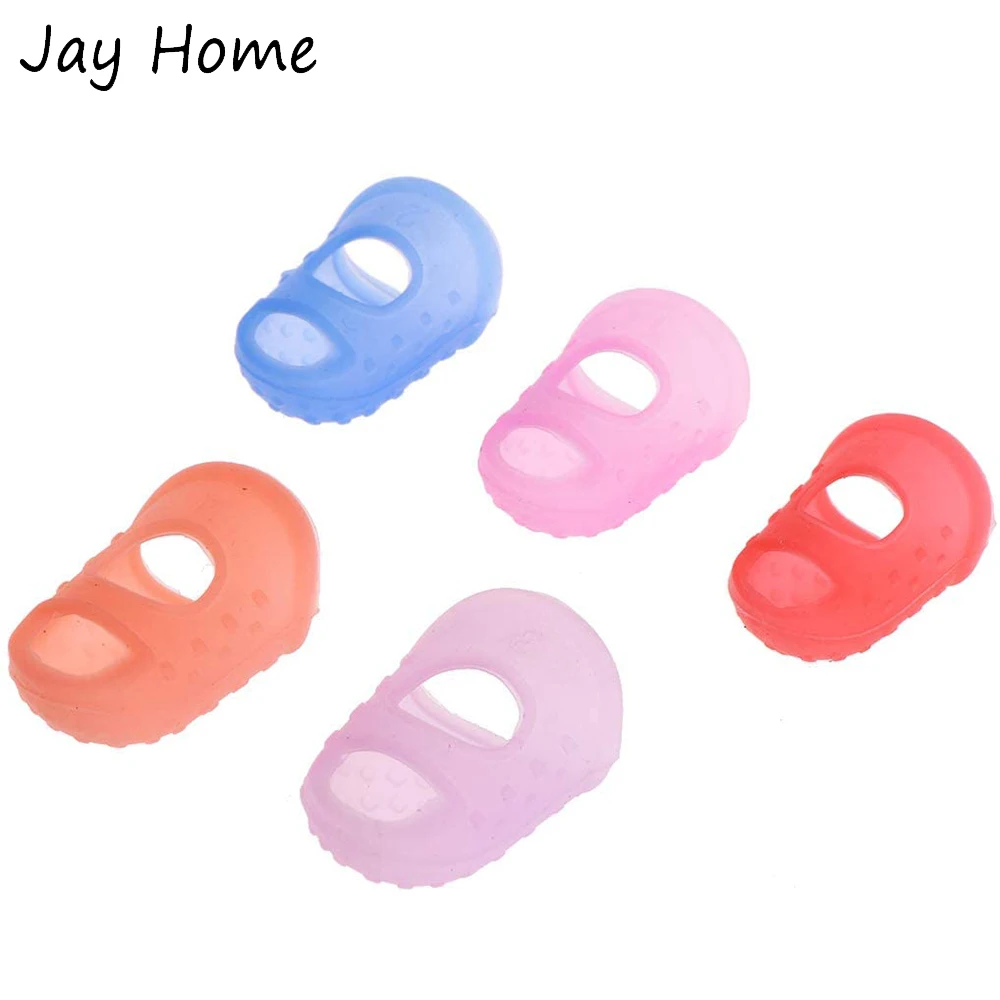 

5Pcs Silicone Thimble Finger Protector Cover Caps for Stitch Embroidery DIY Craft Breathable Finger Thimble Sewing Accessories