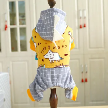 

Cute Dinosaur Dog Jumpsuit Pajamas Winter Warm Fleece Small Dog Cat Coat Jacket Chihuahua Hoodie Clothes For Pitbull