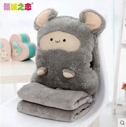 

Cartoon Nap Pillow Blanket Car Pillow Blanket Dual Purpose Cushion Cover Large Size Airable Cover Back Cushion Blanket