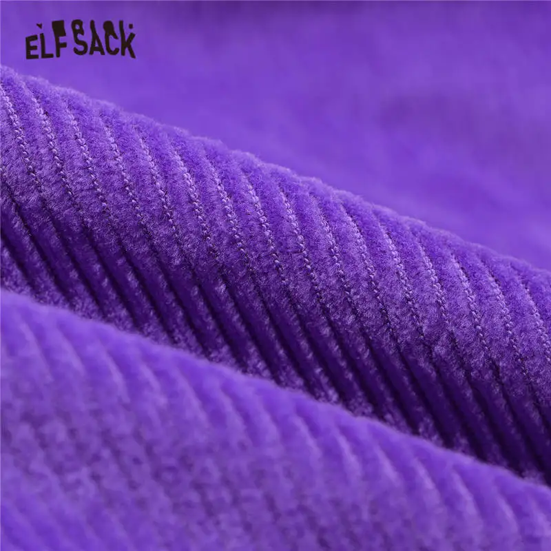 ELFSACK Harajuku Purple Applique Casual Oversize
