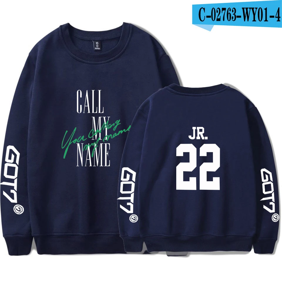 KPOP GOT7 альбом с надписью «Call My Name You Call My Name» толстовка с круглым вырезом и принтом Харадзюку с круглым воротником Мужская/Женская толстовка - Цвет: picture color