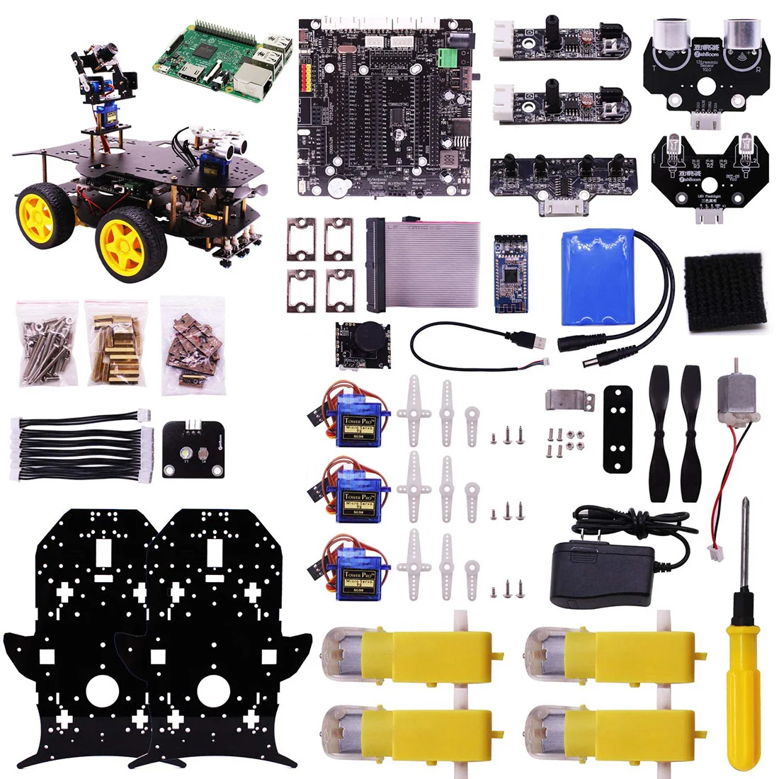  Bluetooth Ultimate Starter Programmable Smart Robot Car Kit With Camera 4WD Electronics DIY Toy Kit