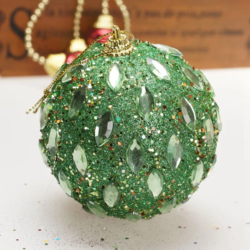New Glitter Christmas Decorative Ball 8cm 1PC Christmas Balls For Christmas Tree Ornament Decoration Xmas Decoration Balls