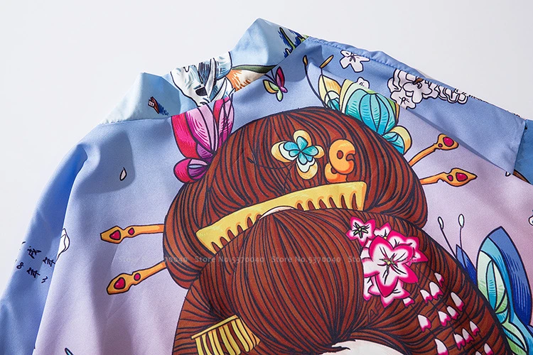 Haori Ukiyo-e Карп кардиган японский стиль Самурайское кимоно халаты Мужчины Женщины Пары юката куртки кардиган-пончо азиатская одежда