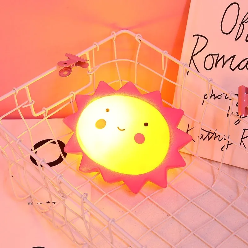 

Silicone Small Sun Modeling Decorative Lights Children's Rooms Decorated with Small Night Lights Lights for Room